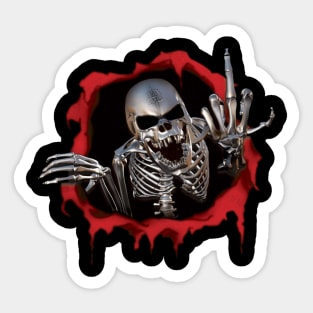 Skull-horror t- shirt Sticker